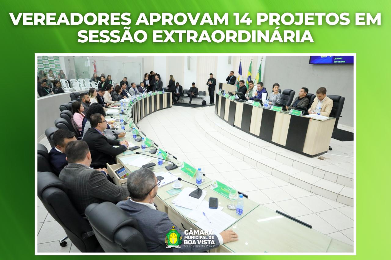 Vereadores aprovam 14 projetos em sessão extraordinária