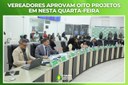 Vereadores aprovam oito projetos em nesta quarta-feira