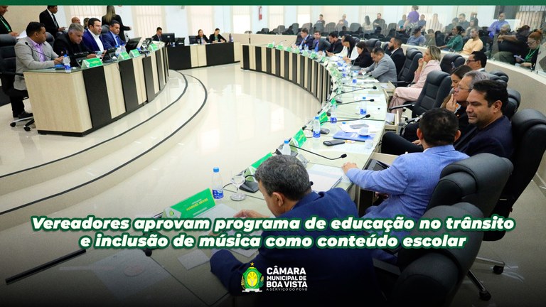 Vereadores  aprovam programa de  educação no trânsito e inclusão de música como conteúdo escolar   