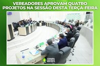 Vereadores aprovam quatro projetos na sessão desta terça-feira