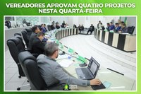 Vereadores aprovam quatro projetos nesta quarta-feira