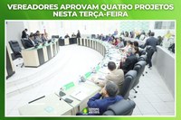 Vereadores aprovam quatro projetos nesta terça-feira
