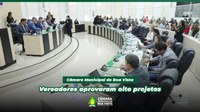 Vereadores aprovaram  oito projetos nesta quarta-feira