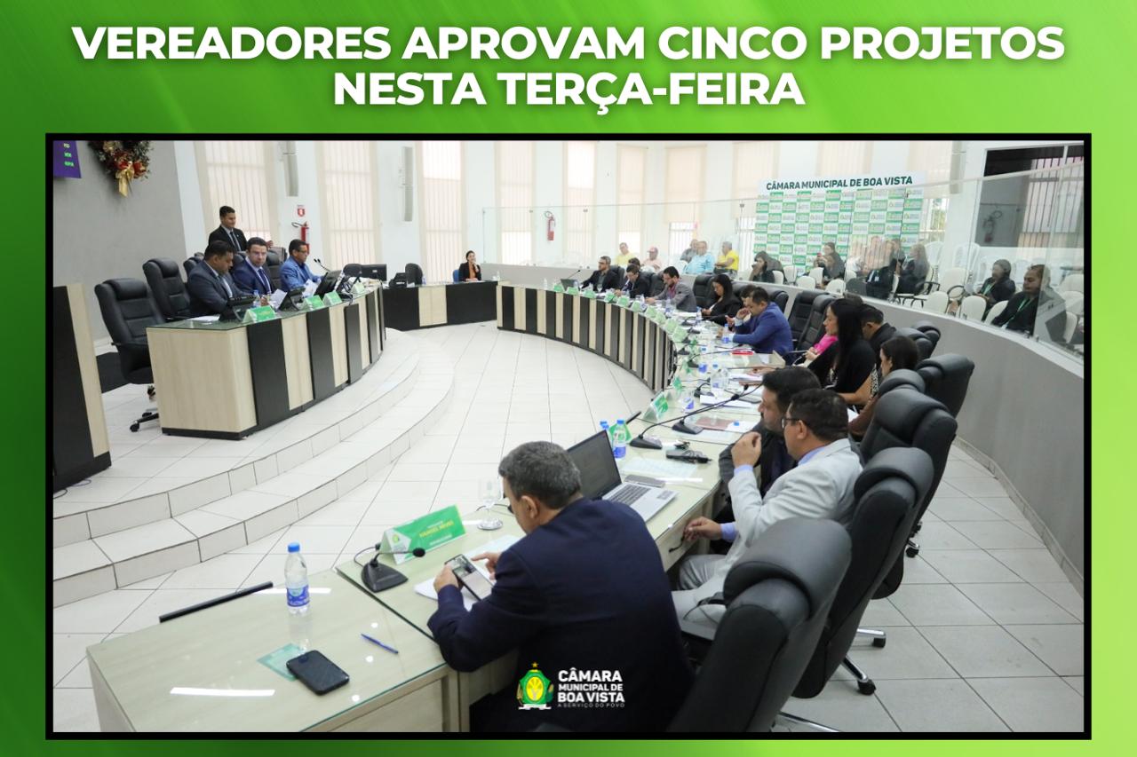 Vereadores aprovam cinco projetos nesta terça-feira