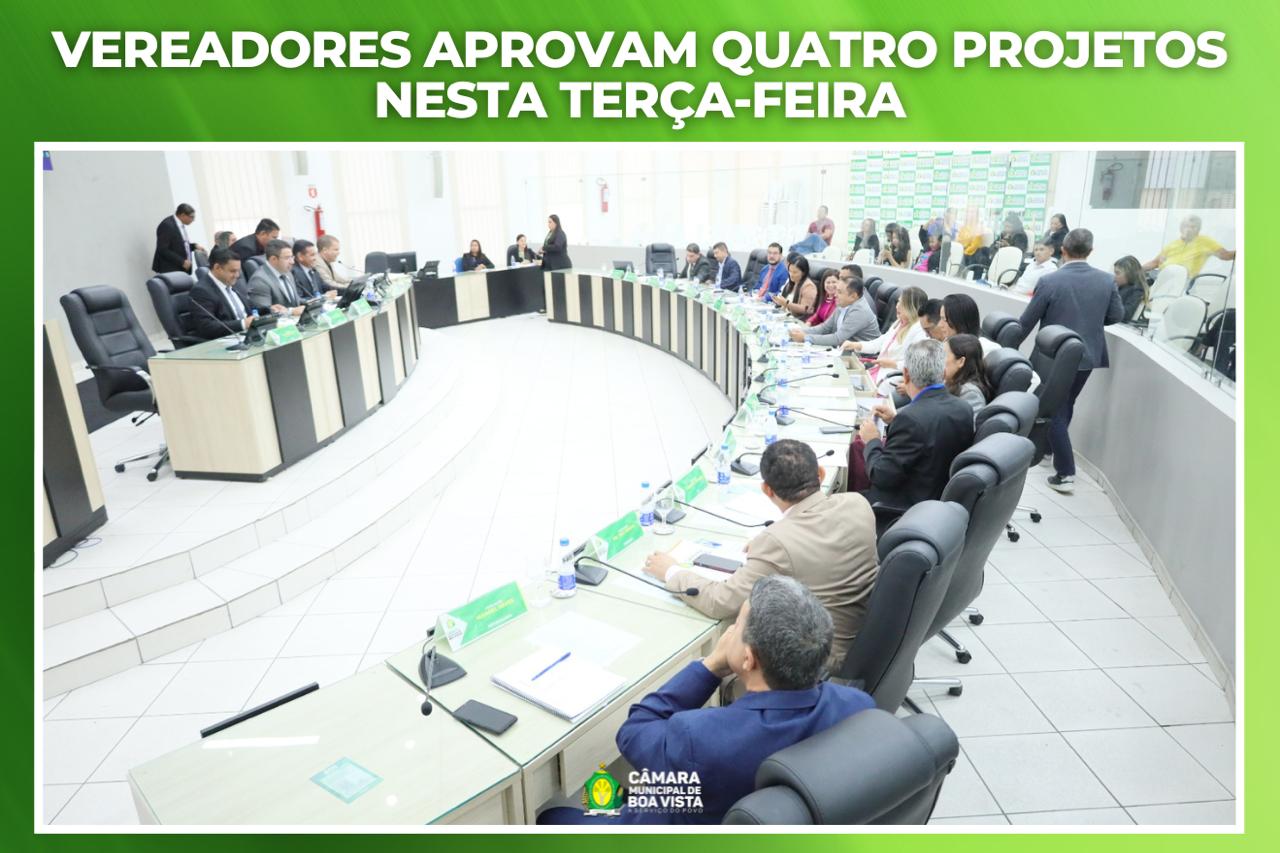 Vereadores aprovam quatro projetos nesta terça-feira