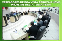 Vereadores de Boa Vista aprovam nove projetos nesta terça-feira
